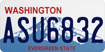 WA license plate ASU6832