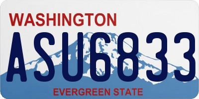 WA license plate ASU6833