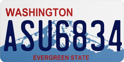 WA license plate ASU6834