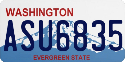 WA license plate ASU6835