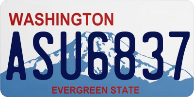 WA license plate ASU6837