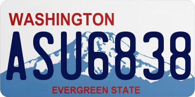 WA license plate ASU6838