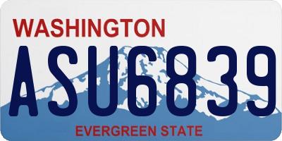 WA license plate ASU6839