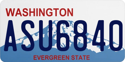WA license plate ASU6840
