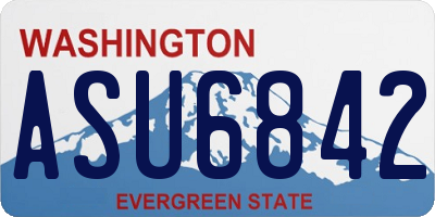 WA license plate ASU6842