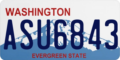 WA license plate ASU6843