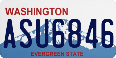 WA license plate ASU6846