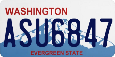 WA license plate ASU6847