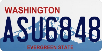 WA license plate ASU6848