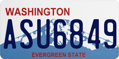WA license plate ASU6849