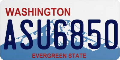 WA license plate ASU6850