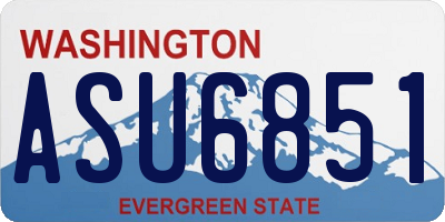 WA license plate ASU6851