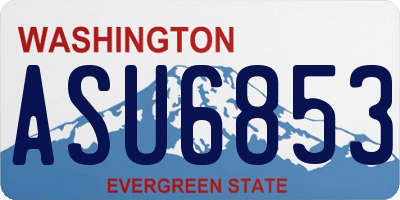 WA license plate ASU6853