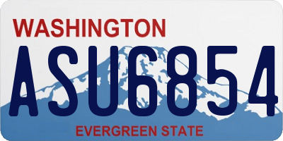 WA license plate ASU6854