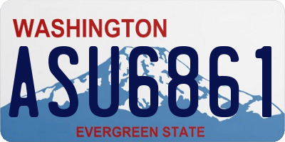 WA license plate ASU6861