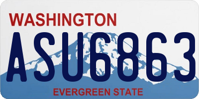 WA license plate ASU6863