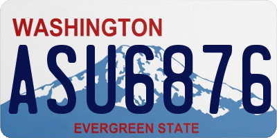 WA license plate ASU6876