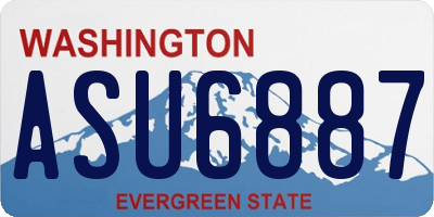 WA license plate ASU6887