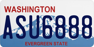 WA license plate ASU6888