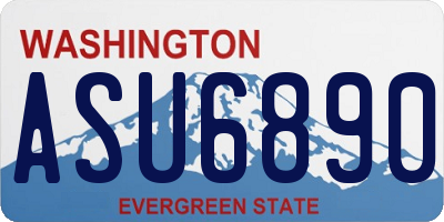 WA license plate ASU6890