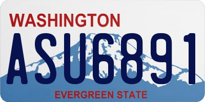 WA license plate ASU6891