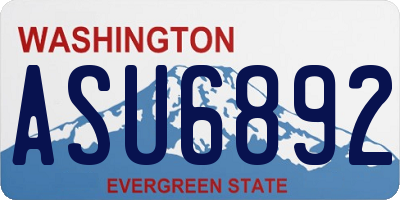 WA license plate ASU6892