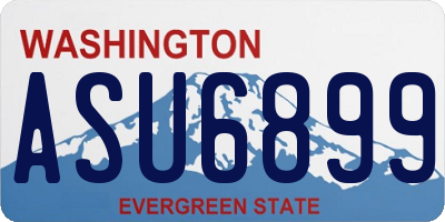 WA license plate ASU6899
