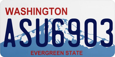 WA license plate ASU6903