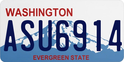 WA license plate ASU6914