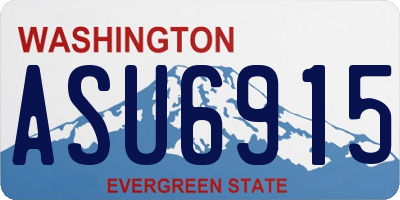 WA license plate ASU6915