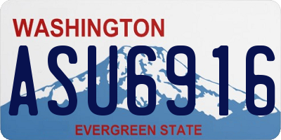 WA license plate ASU6916