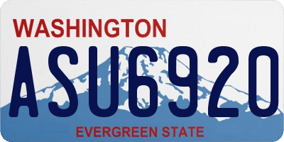 WA license plate ASU6920