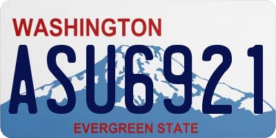 WA license plate ASU6921