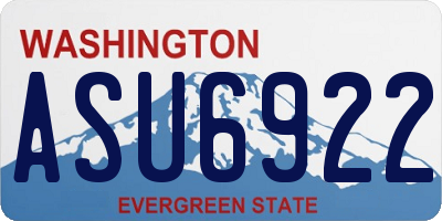 WA license plate ASU6922