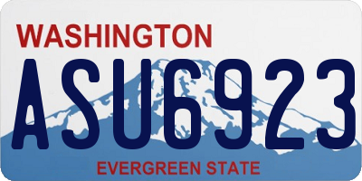 WA license plate ASU6923