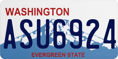 WA license plate ASU6924