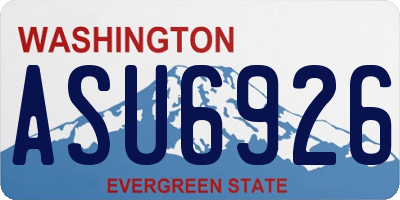 WA license plate ASU6926