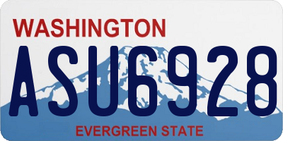 WA license plate ASU6928