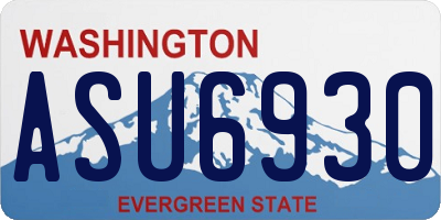 WA license plate ASU6930