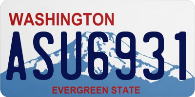 WA license plate ASU6931