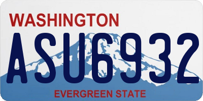 WA license plate ASU6932