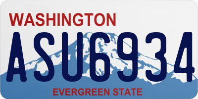 WA license plate ASU6934