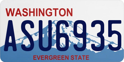 WA license plate ASU6935