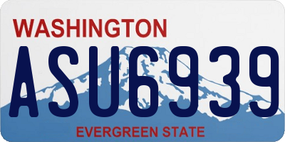WA license plate ASU6939