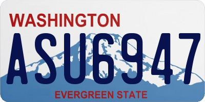 WA license plate ASU6947