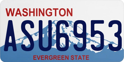 WA license plate ASU6953