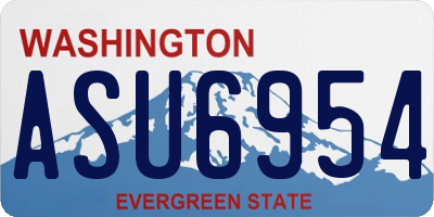 WA license plate ASU6954