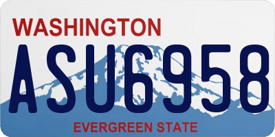 WA license plate ASU6958