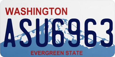 WA license plate ASU6963