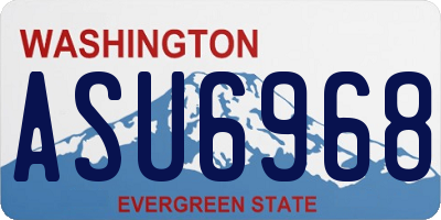 WA license plate ASU6968
